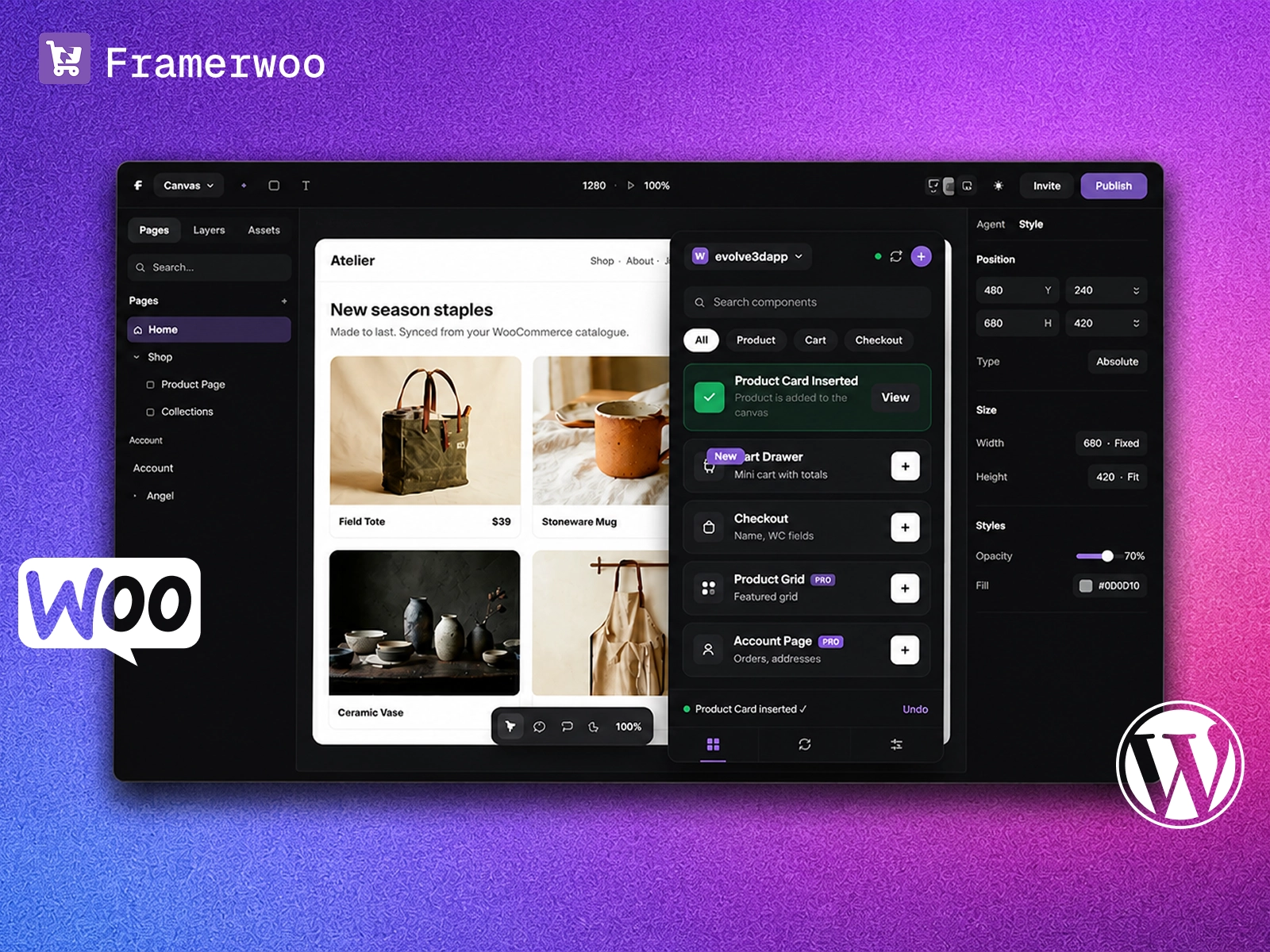 FrameWoo connecting WooCommerce stores with Framer